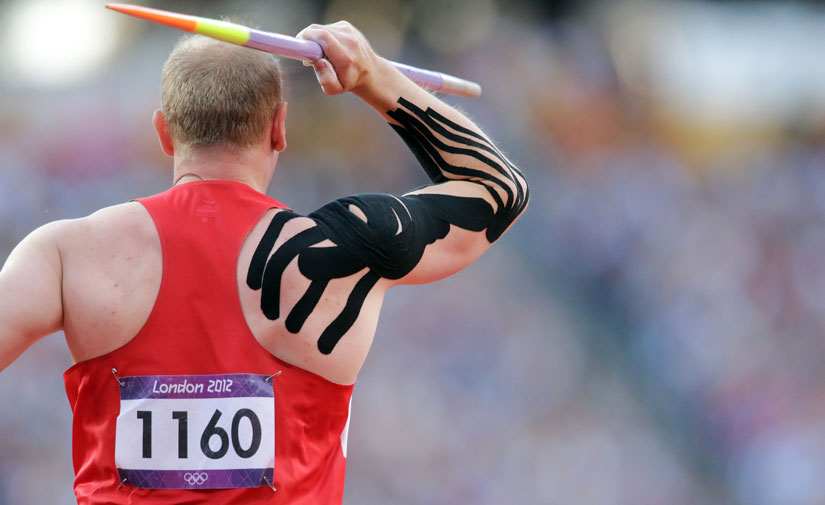 Olympic Javelin Wears Kinesio Tape