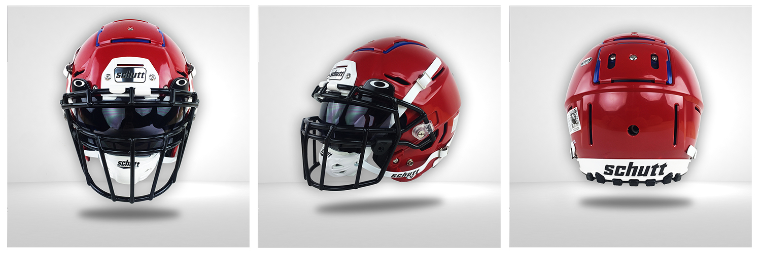 f7 football helmet red